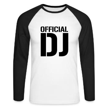 Official DJ - Unisex Long Sleeve Baseball T-Shirt - white/black - Front - Nik (191cm)