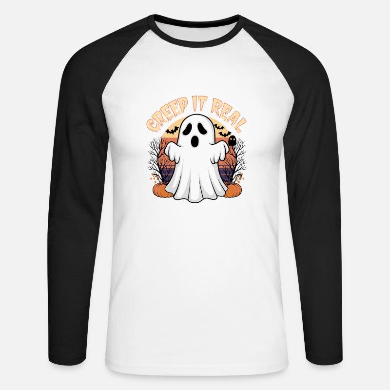 Grusel es echt - Unisex Baseballshirt langarm - Weiß/Schwarz