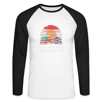 Bruh Did You Even Return Your Books 7 - Unisex Baseballshirt langarm - Weiß/Schwarz - Vorne - Nik (191cm)