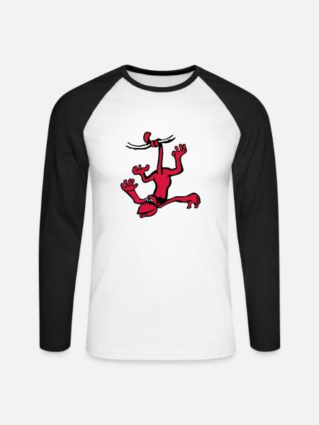 Affe - Unisex Baseballshirt langarm - Weiß/Schwarz