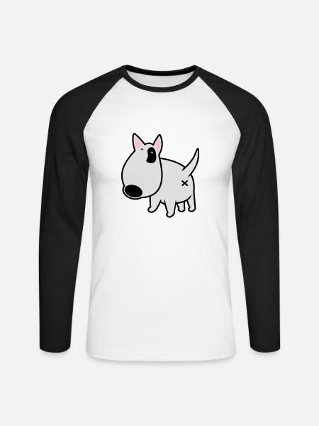 bully_illu_backside_3c - Unisex Baseballshirt langarm - Weiß/Schwarz