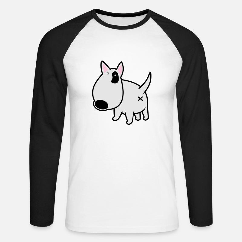 bully_illu_backside_3c - Unisex Baseballshirt langarm - Weiß/Schwarz