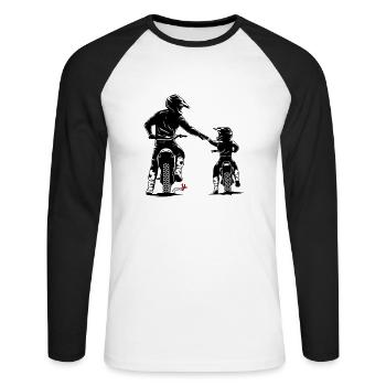 Father and Son Cross 3.0 - Unisex Long Sleeve Baseball T-Shirt - white/black - Front - Nik (191cm)