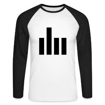 Le doigt - T-shirt baseball manches longues Homme - blanc/noir - Devant - Nik (191cm)