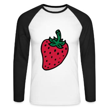Strawberry Strawberry Berry - Unisex Long Sleeve Baseball T-Shirt - white/black - Front - Nik (191cm)