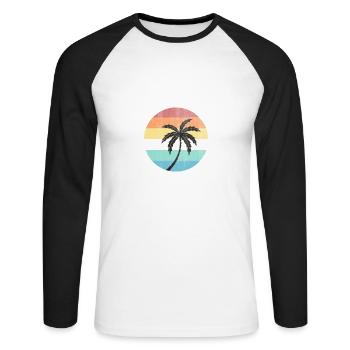 Uruguay - Unisex Baseballshirt langarm - Weiß/Schwarz - Vorne - Nik (191cm)