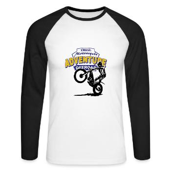 Trial - Unisex Long Sleeve Baseball T-Shirt - white/black - Front - Nik (191cm)