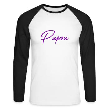 PAPUAN. DAD. FATHER'S DAY. HAPPY FATHER'S DAY - Unisex Long Sleeve Baseball T-Shirt - white/black - Front - Nik (191cm)