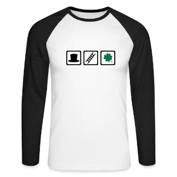 Ramoneur - T-shirt baseball manches longues Homme - blanc/noir - Devant - Nik (191cm)