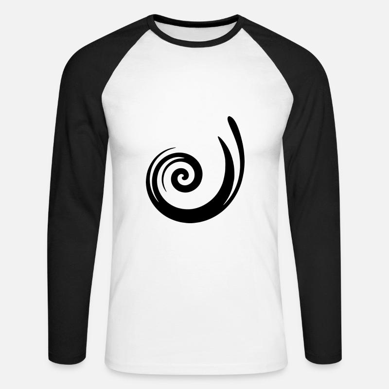 black pattern black gift idea - Unisex Long Sleeve Baseball T-Shirt - white/black