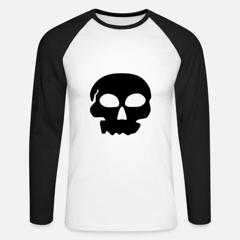 Schädelinskj - Unisex Baseballshirt langarm - Weiß/Schwarz