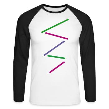 Minimal Pattern - Unisex Long Sleeve Baseball T-Shirt - white/black - Front - Nik (191cm)