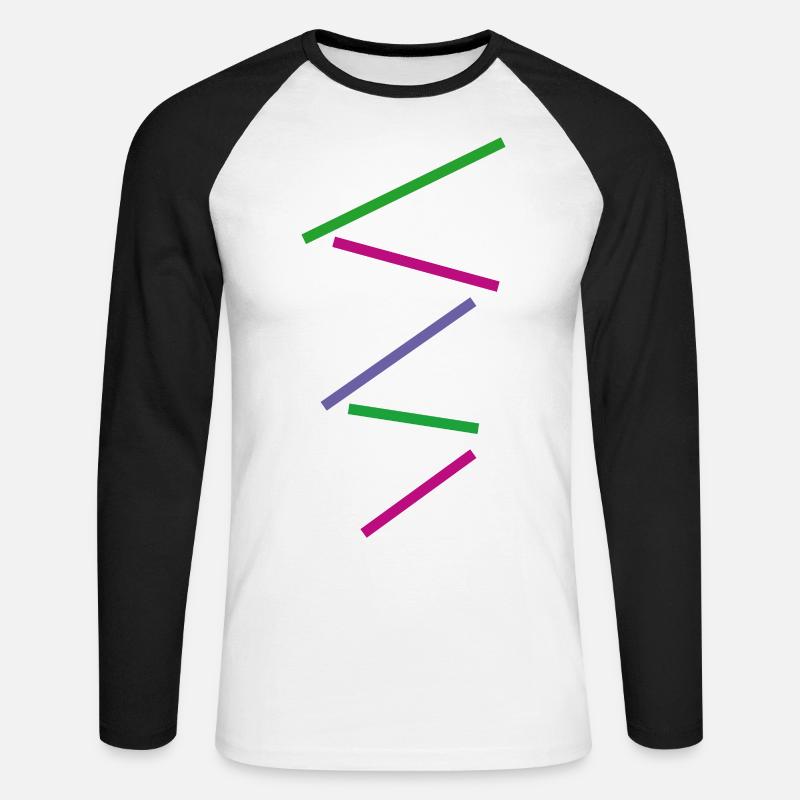 minimal muster - Unisex Baseballshirt langarm - Weiß/Schwarz