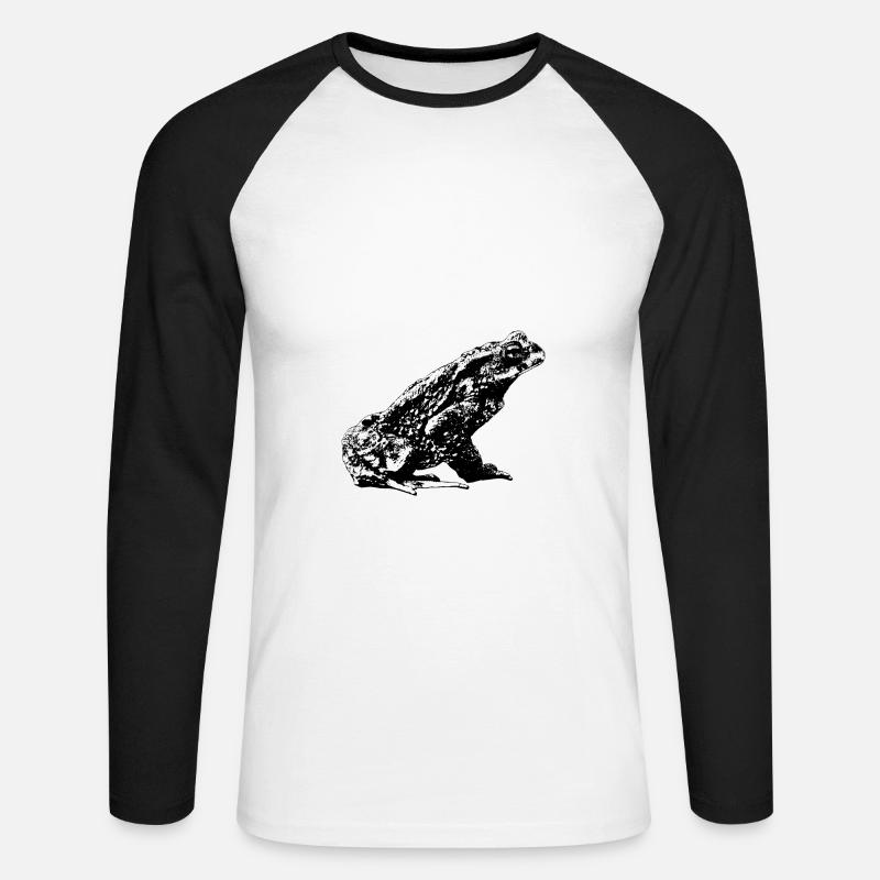 Toad / Bufo Bufo / Graphic - Unisex Long Sleeve Baseball T-Shirt - white/black