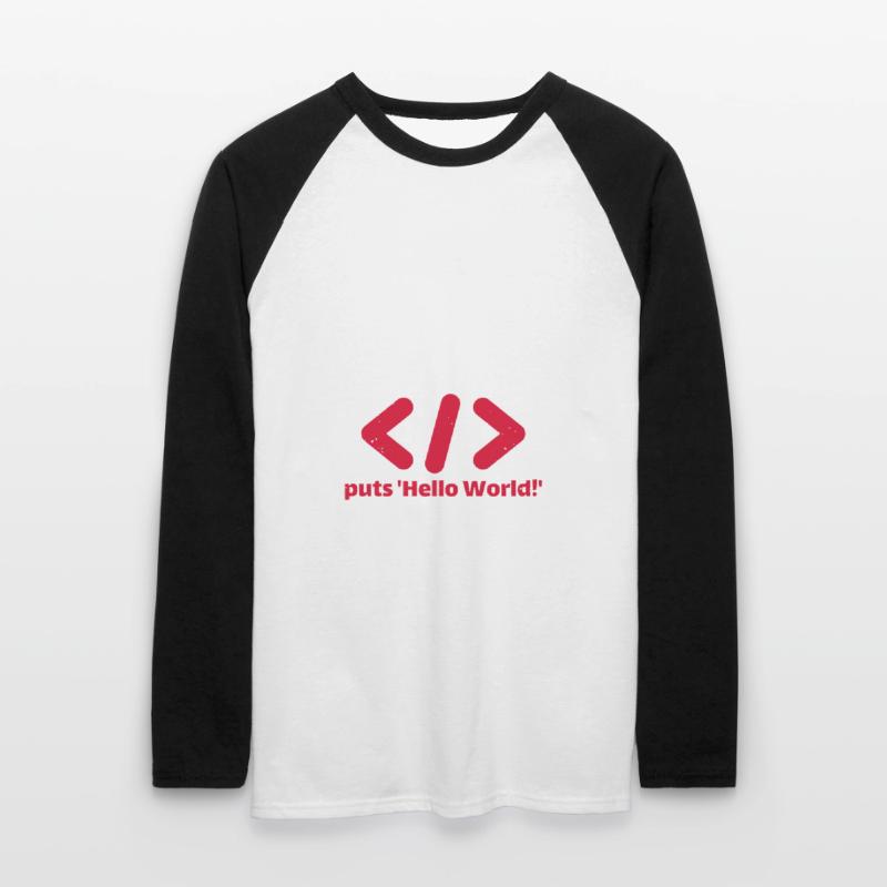hello world programming ruby Unisex Long Sleeve Baseball T-Shirt