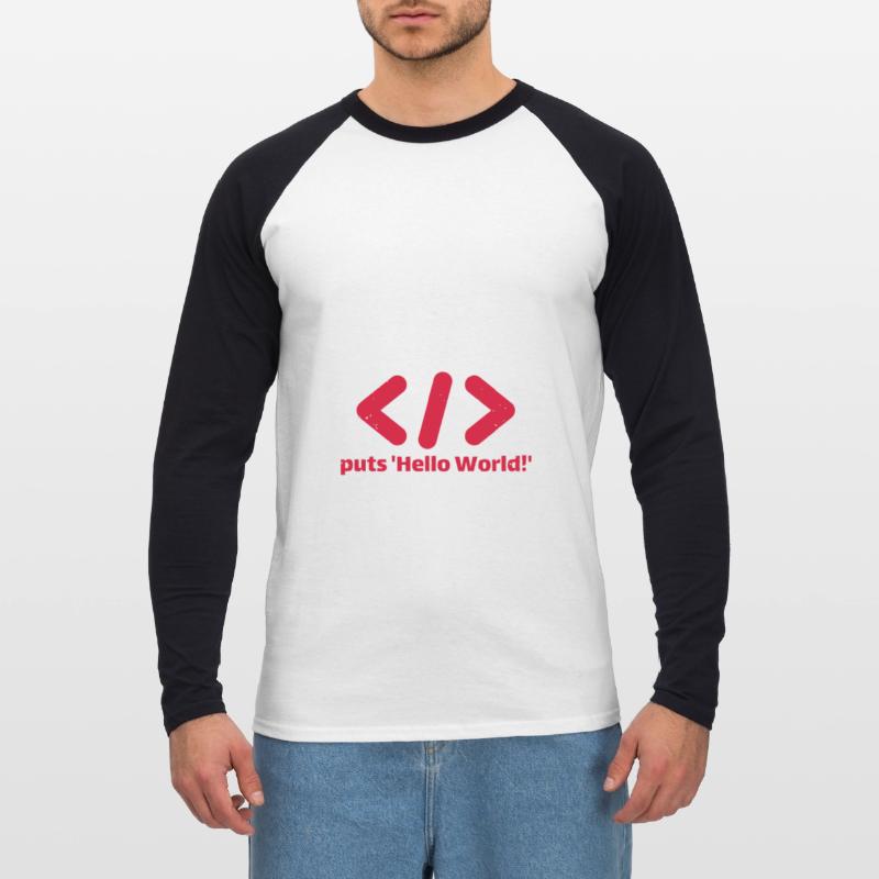 hello world programming ruby Unisex Long Sleeve Baseball T-Shirt