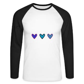 CHRISTMAS. MERRY CHRISTMAS. MERRY CHRISTMAS. NEW YEAR’S DAY - Unisex Long Sleeve Baseball T-Shirt - white/black - Front - Nik (191cm)