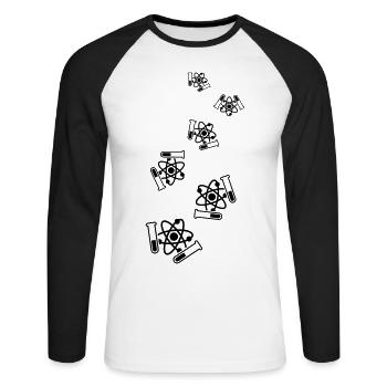 Symbole du tube à essai - T-shirt baseball manches longues Homme - blanc/noir - Devant - Nik (191cm)