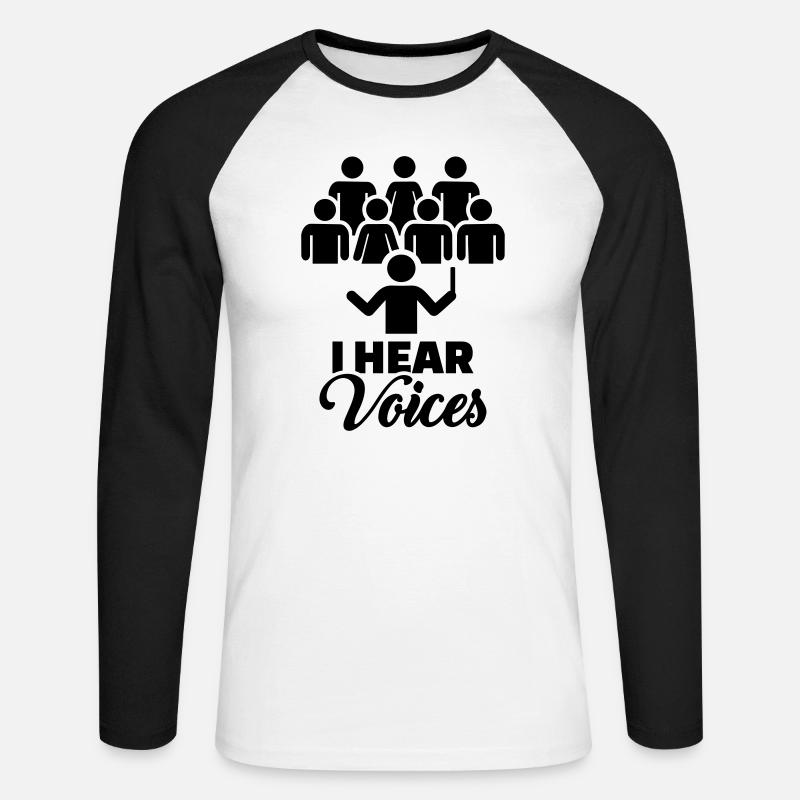 Chor - Unisex Baseballshirt langarm - Weiß/Schwarz