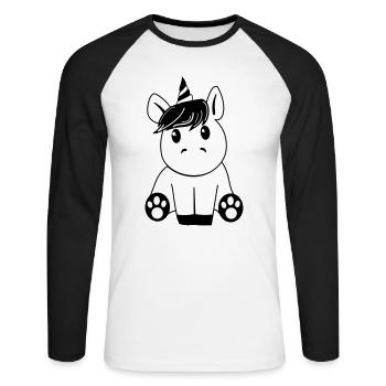 Unicorn black - Unisex Long Sleeve Baseball T-Shirt - white/black - Front - Nik (191cm)