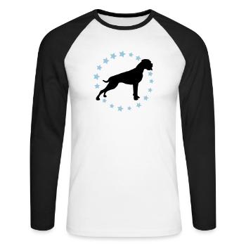 Boxer Sternenkreis 2 farb - Unisex Baseballshirt langarm - Weiß/Schwarz - Vorne - Nik (191cm)
