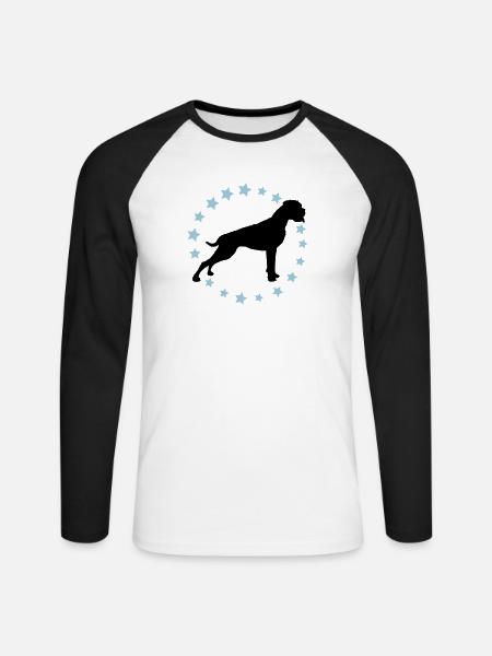 Boxer Sternenkreis 2 farb - Unisex Baseballshirt langarm - Weiß/Schwarz