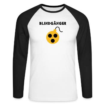 Blindgänger - Unisex Baseballshirt langarm - Weiß/Schwarz - Vorne - Nik (191cm)