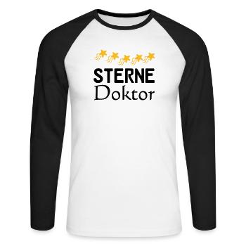 Sterne Doktor Geschenk - Unisex Baseballshirt langarm - Weiß/Schwarz - Vorne - Nik (191cm)