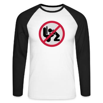 Kotzen verboten | puke | Spit | Vomit not allowed - Unisex Long Sleeve Baseball T-Shirt - white/black - Front - Nik (191cm)