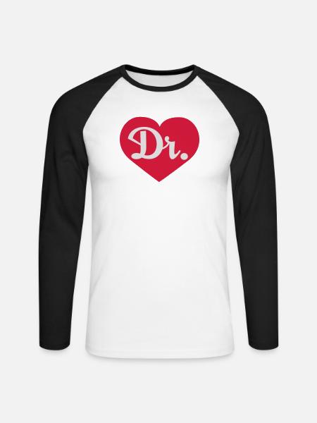 Love Doktor - Unisex Baseballshirt langarm - Weiß/Schwarz