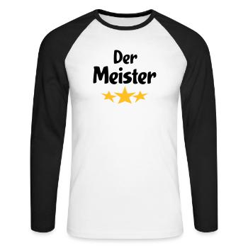 Des cadeaux amusants pour le patron - T-shirt baseball manches longues Homme - blanc/noir - Devant - Nik (191cm)