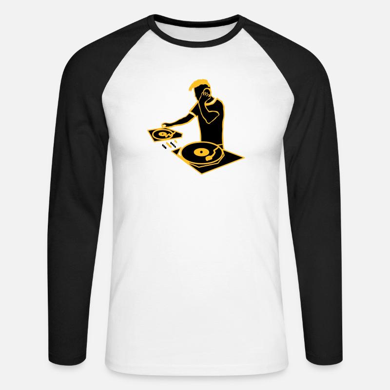 dj_2 - Unisex Baseballshirt langarm - Weiß/Schwarz