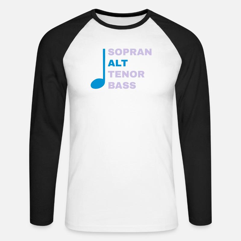 SATB mit Note - Alt - Unisex Baseballshirt langarm - Weiß/Schwarz