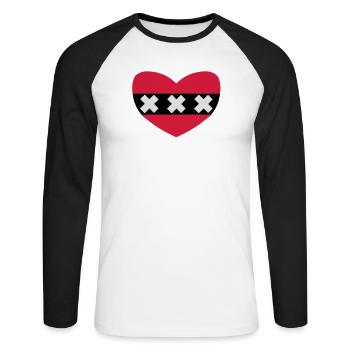 Love Amsterdam - Unisex Long Sleeve Baseball T-Shirt - white/black - Front - Nik (191cm)