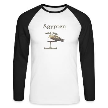 Egypte 84 - T-shirt baseball manches longues Homme - blanc/noir - Devant - Nik (191cm)
