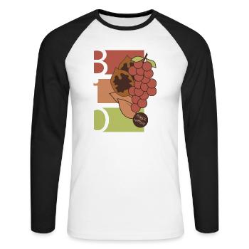 Organic Fruits Fruit Symbol Healthy Food Food Icon - Unisex Long Sleeve Baseball T-Shirt - white/black - Front - Nik (191cm)