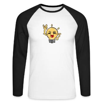 Light bulb - Unisex Long Sleeve Baseball T-Shirt - white/black - Front - Nik (191cm)