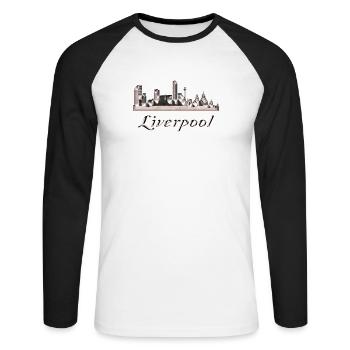Liverpool - Unisex Long Sleeve Baseball T-Shirt - white/black - Front - Nik (191cm)