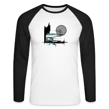 Urban Car Illustration Street Art Design - Unisex Long Sleeve Baseball T-Shirt - white/black - Front - Nik (191cm)