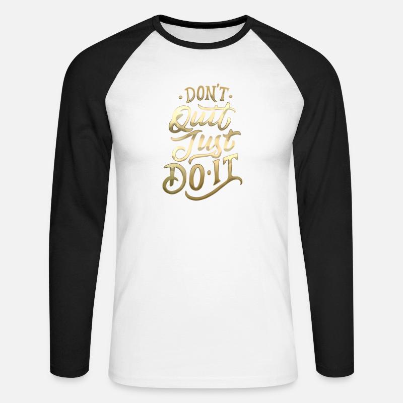 Don't Quit Gradient Script - Unisex Long Sleeve Baseball T-Shirt - white/black