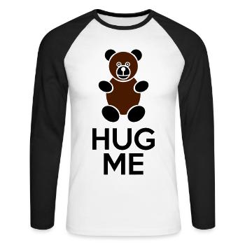 Hug Me - T-shirt baseball manches longues Homme - blanc/noir - Devant - Nik (191cm)
