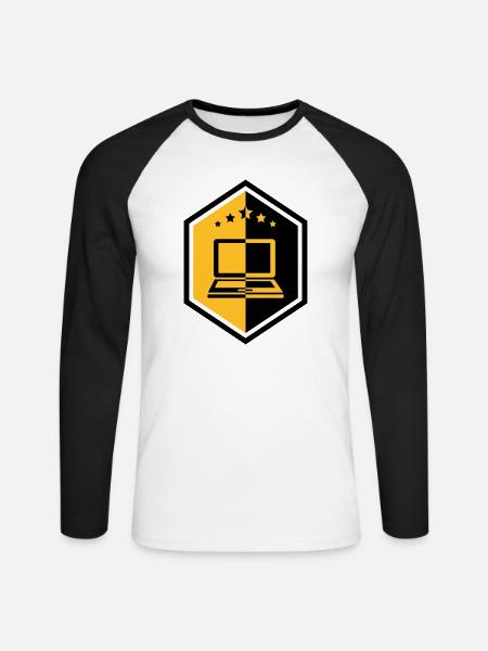 Computing / Informatik / Informatique - Unisex Long Sleeve Baseball T-Shirt - white/black