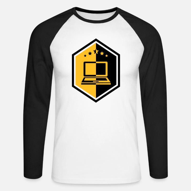 Computing / Informatik / Informatique - T-shirt baseball manches longues Homme - blanc/noir