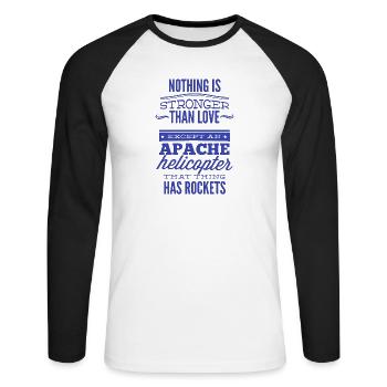 Nothing Is Stronger Than Love - Unisex Long Sleeve Baseball T-Shirt - white/black - Front - Nik (191cm)
