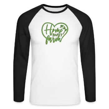 ferme - T-shirt baseball manches longues Homme - blanc/noir - Devant - Nik (191cm)