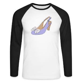 Women's Shoe Shoe Fashion - Unisex Long Sleeve Baseball T-Shirt - white/black - Front - Nik (191cm)