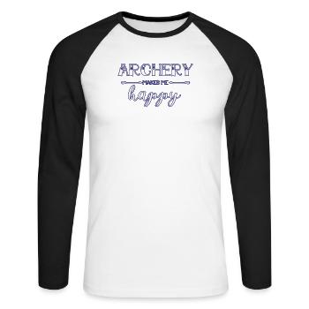 Archery Sport - Unisex Long Sleeve Baseball T-Shirt - white/black - Front - Nik (191cm)