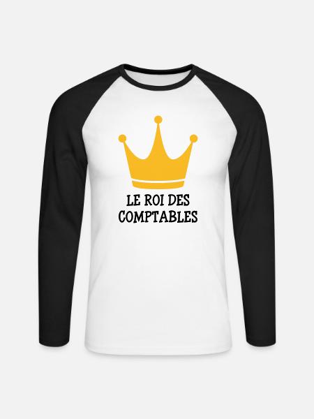 Accountant / Accounting / Comptable / Comptabilité - Unisex Long Sleeve Baseball T-Shirt - white/black