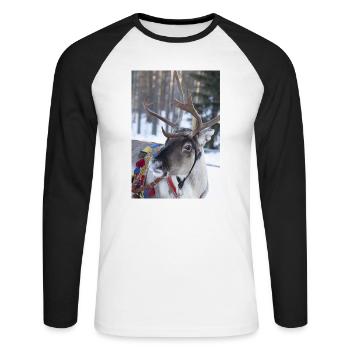 renne - T-shirt baseball manches longues Homme - blanc/noir - Devant - Nik (191cm)