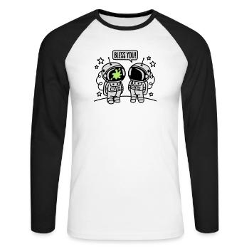 Bless you! - Unisex Long Sleeve Baseball T-Shirt - white/black - Front - Nik (191cm)